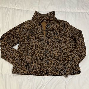 Leopard Print Denim Jacket
